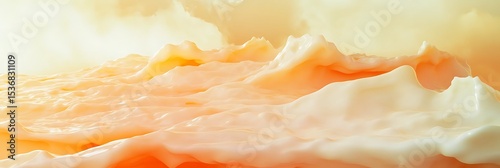 Milky pastel orange blending with sky cream tones in dreamcore surreal mist