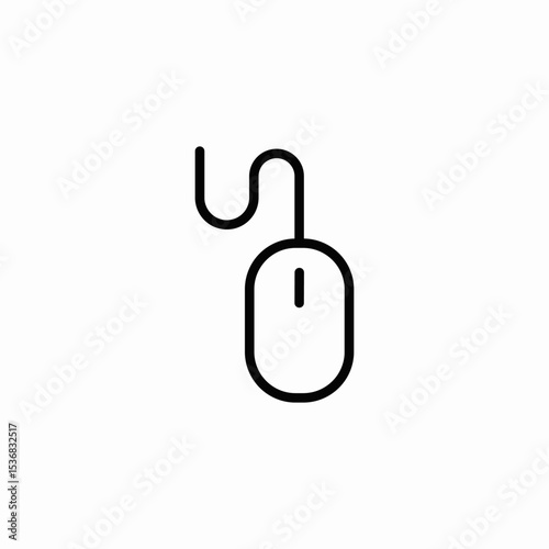 wired mouse device icon sign vector