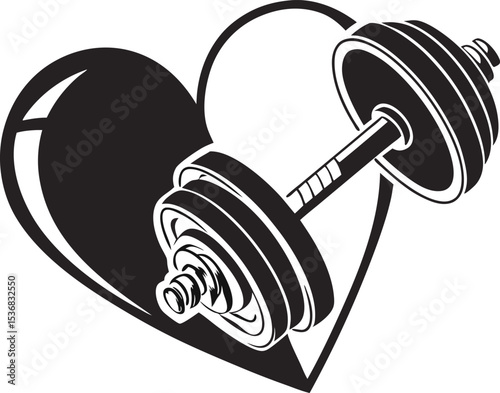 Dumbbell Merged with a Heart Shape