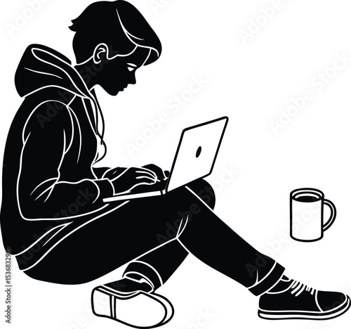 Remote Work Freelancer with Laptop