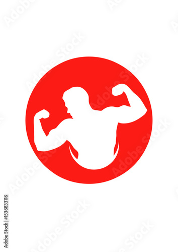 bodybuilder musculation bodybuilding biceps pose homme logo