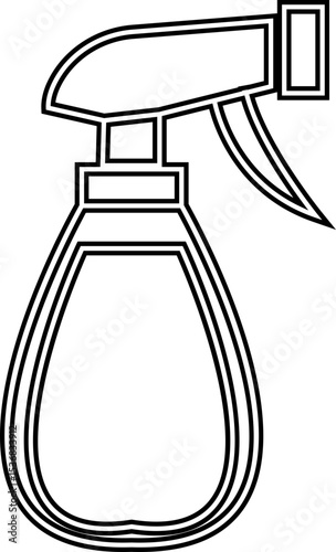 Spray bottle black flat vector icon, Cleaning spray bottle vector silhouette, modern clean and Fresh sanitizing product design, Useful for various applications like household template elements,