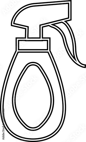 Spray bottle black flat vector icon, Cleaning spray bottle vector silhouette, modern clean and Fresh sanitizing product design, Useful for various applications like household template elements,