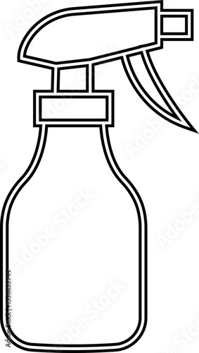 Spray bottle black flat vector icon, Cleaning spray bottle vector silhouette, modern clean and Fresh sanitizing product design, Useful for various applications like household template elements,