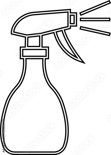 Spray bottle black flat vector icon, Cleaning spray bottle vector silhouette, modern clean and Fresh sanitizing product design, Useful for various applications like household template elements,