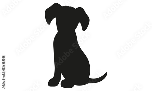 Adorable Puppy Silhouette A Simple, Elegant Dog Illustration