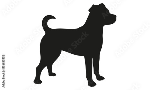 Majestic Canine Silhouette A Striking Black Dog Illustration