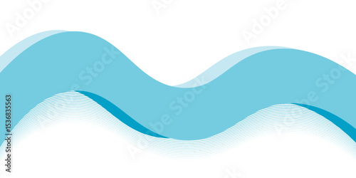 Blue and white business wave banner background. vector