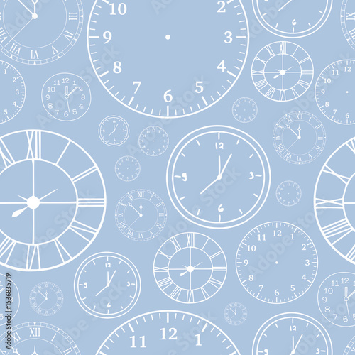Stylish beautiful clock vector pattern. Time, watch, schedule, business, management, plan, work and urgency concept. Vector illustration