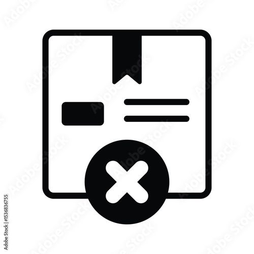 Get your hands on this trendy glyph icon of order cancel