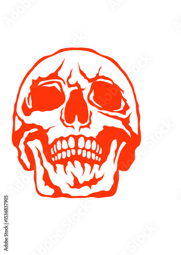 tete de mort crane halloween dessin face