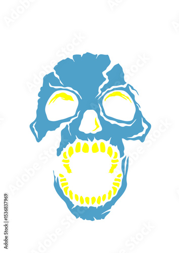 tete de mort crane halloween dessin gueule ouverte