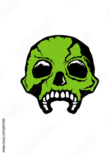 tete de mort crane halloween dessin gueule ouverte