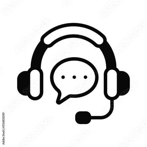 Customer support icon designed in glyph style