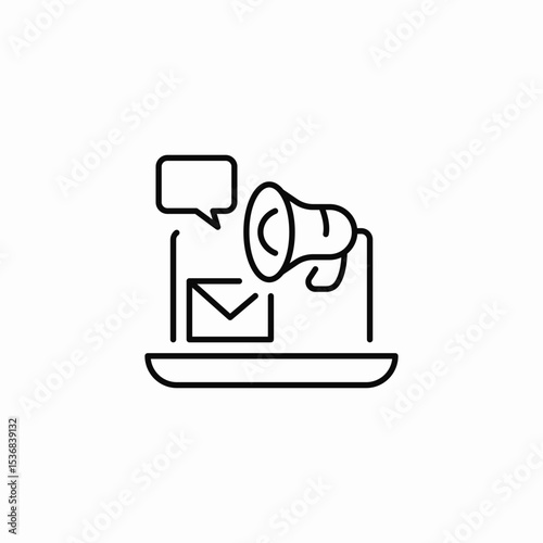 laptop marketing media icon sign vector