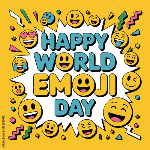 World emoji day vector illustration for international emoji day .