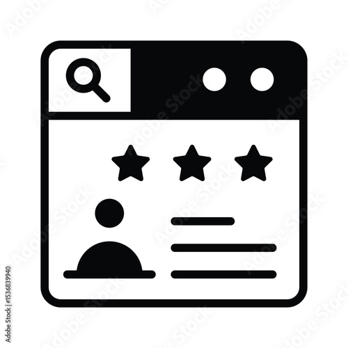 Online rating website icon designed in glyph style