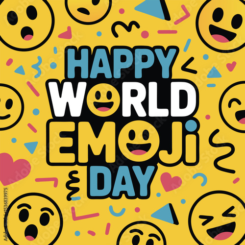 World emoji day vector illustration for international emoji day .