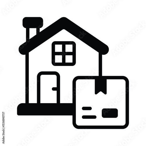 Have a look at this latest glyph style icon of home delivery
