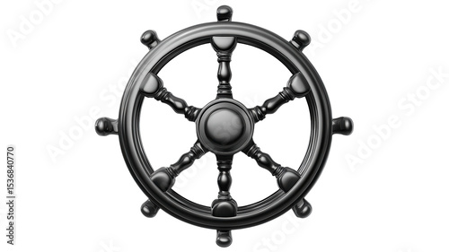 Exploring adventure and navigation with a classic ship's wheel at an enchanting coastal retreat.