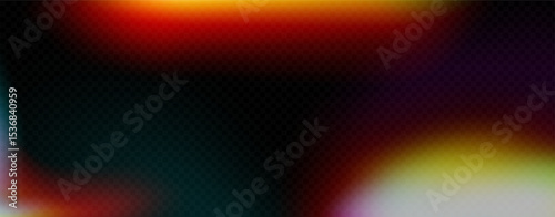 Vintage film light leak overlay with grain, flare and burn effect. Retro photo glitch, dust and scratch texture. Abstract cinema background with gradient colors. Analog photography style design.