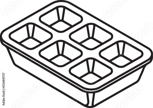 Six compartment rectangular seed starting tray