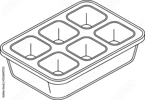 Five compartment rectangular seed starting tray