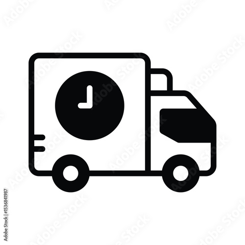 A well designed glyph icon showing fast delivery truck