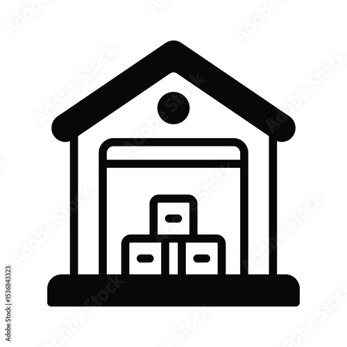 Catch a sight of this trendy warehouse glyph icon