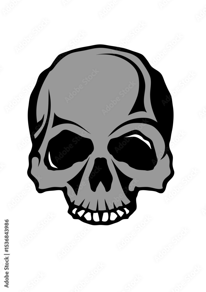 Fototapeta premium Tete de mort halloween horreur dessin crane