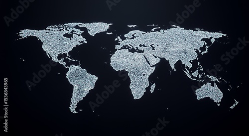 Global Network: A Sparkling World Map