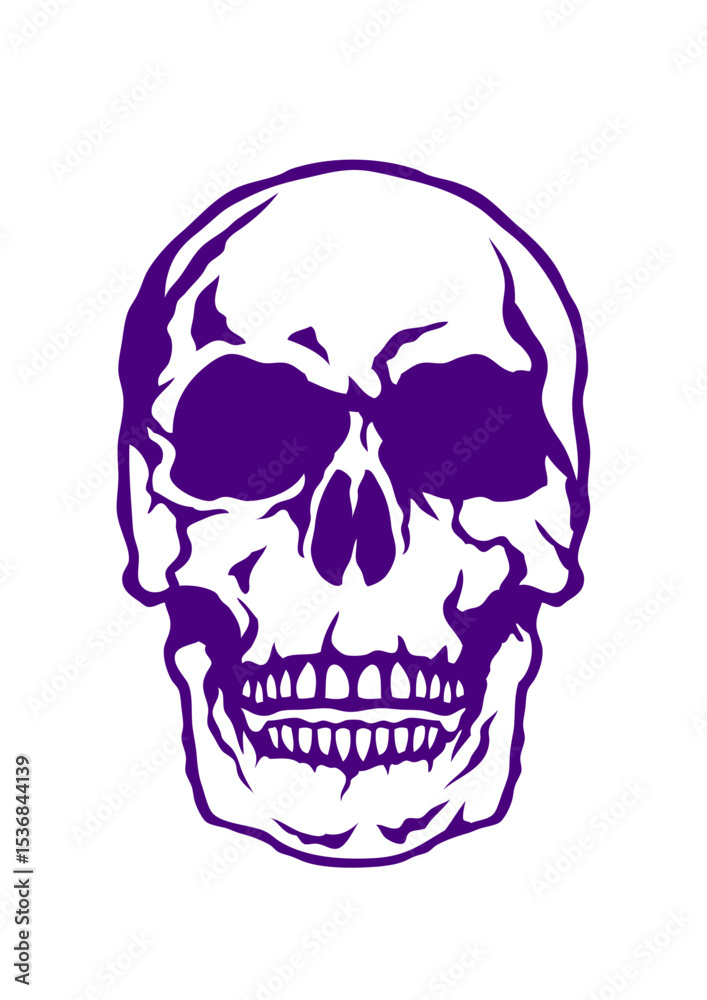 Fototapeta premium Tete de mort halloween peur dessin crane horreur