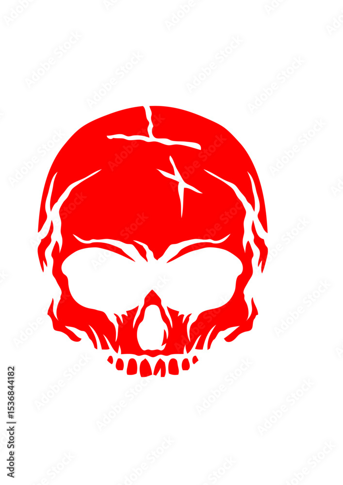 Fototapeta premium tete de mort halloween peur dessin crane horreur
