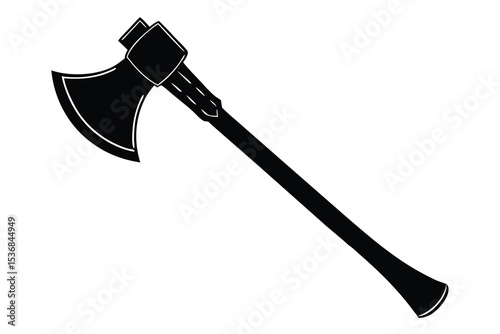 Axe silhouette vector elements simple axe symbol for woodworking and chopping icon Illustration