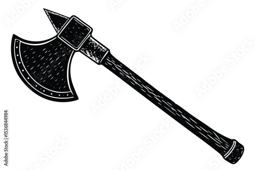 Axe silhouette vector elements simple axe symbol for woodworking and chopping icon Illustration