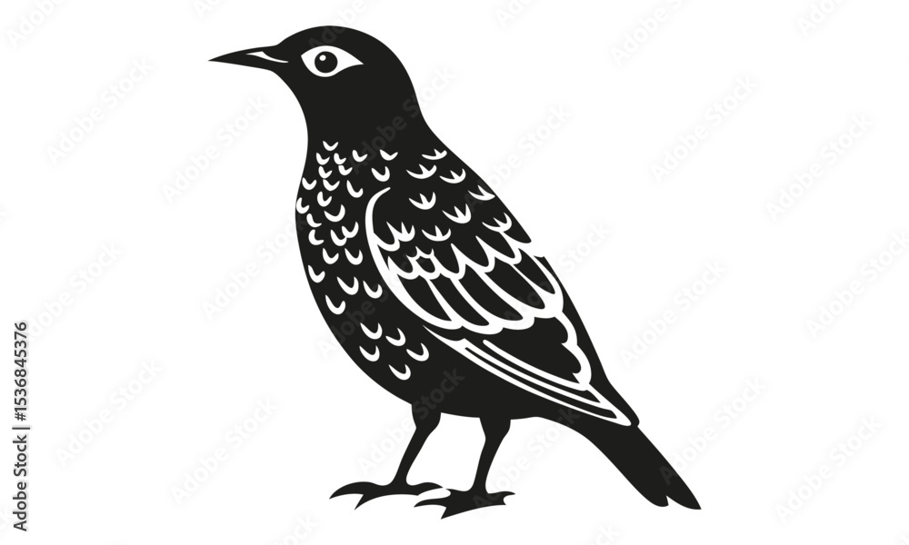 Obraz premium Elegant Bird Silhouette AI-Generated Avian Art