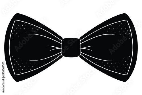 Classic bow tie silhouette vector elements Elegant bow tie simple icon Illustration.