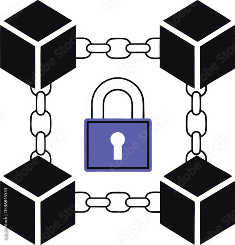 Digital twin blockchain concept depicting secure data transactions and protection