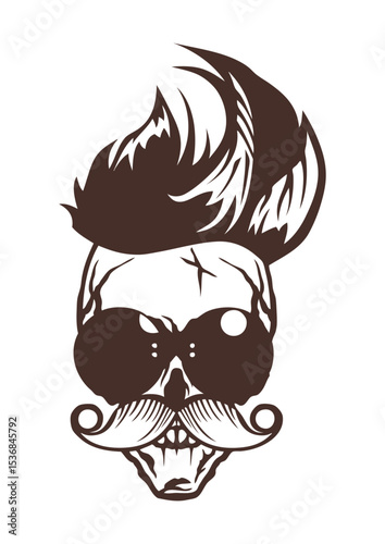 tete de mort hipster coiffure moustache lunette punk