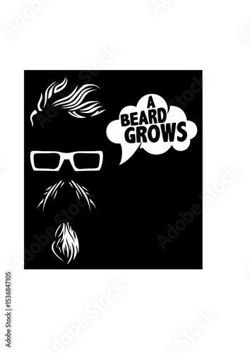 tete de mort hipster citation beard grows 2 moustache barbe bulle