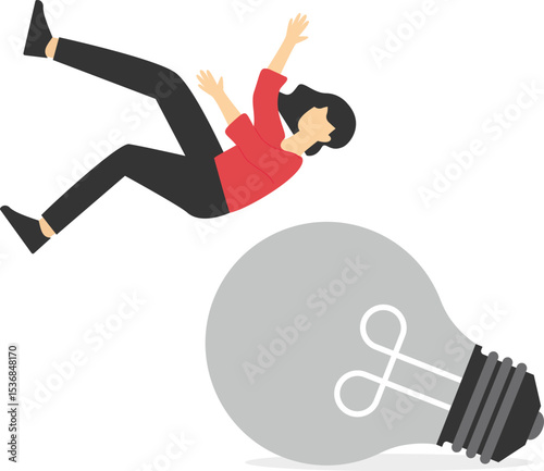 Businessman tripped over the dollar sign under his feet stock illustration

