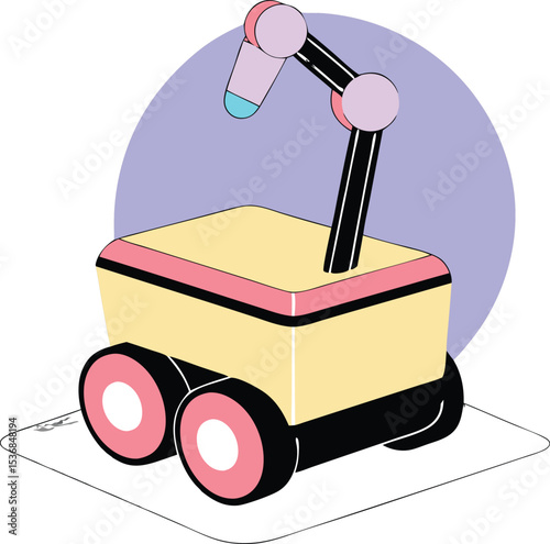 Futuristic robotic arm vector illustration on a transparent background for designs