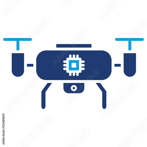 Drone Flat Blue Icon