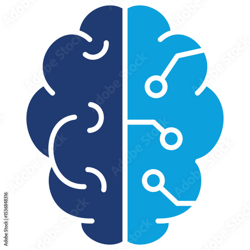 Artificial Intelligence Flat Blue Icon