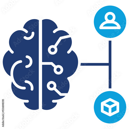 Recommender System Flat Blue Icon