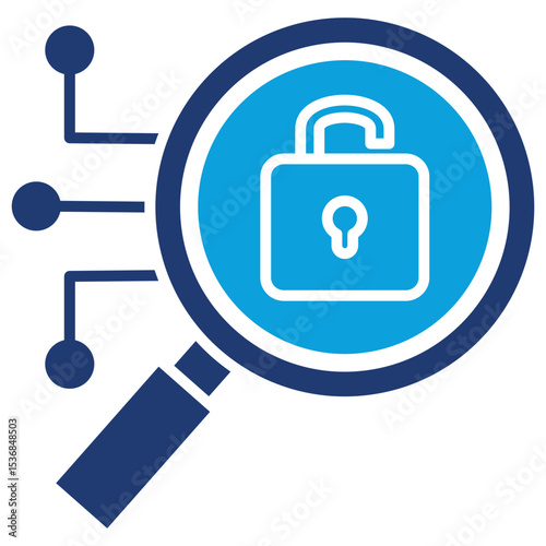 Fraud Detection Flat Blue Icon