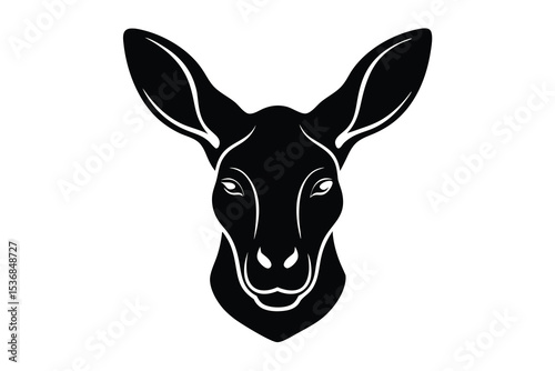 kangaroo head silhouette vector elements mascot kangaroo face icon Illustration.