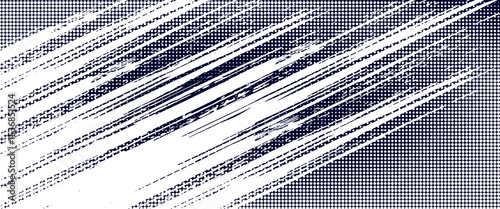 Dots halftone white u0026 blue color pattern gradient grunge texture background. Dots pop art comics sport style vector illustration
