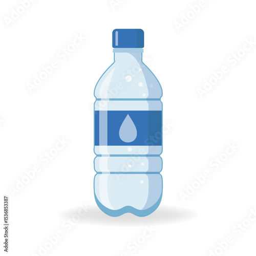 2D flat vector illustration of water bottle icon icon isolated on white background.
