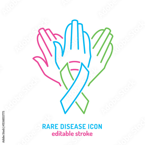 Rare disease awareness icon. Editable vector illustration